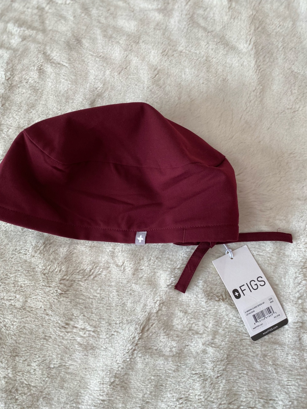 Figs modern classic burgundy scrub cap